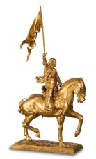 Jeanne d'Arc  cheval, d'aprs Emmanuel Frmiet en coloris or